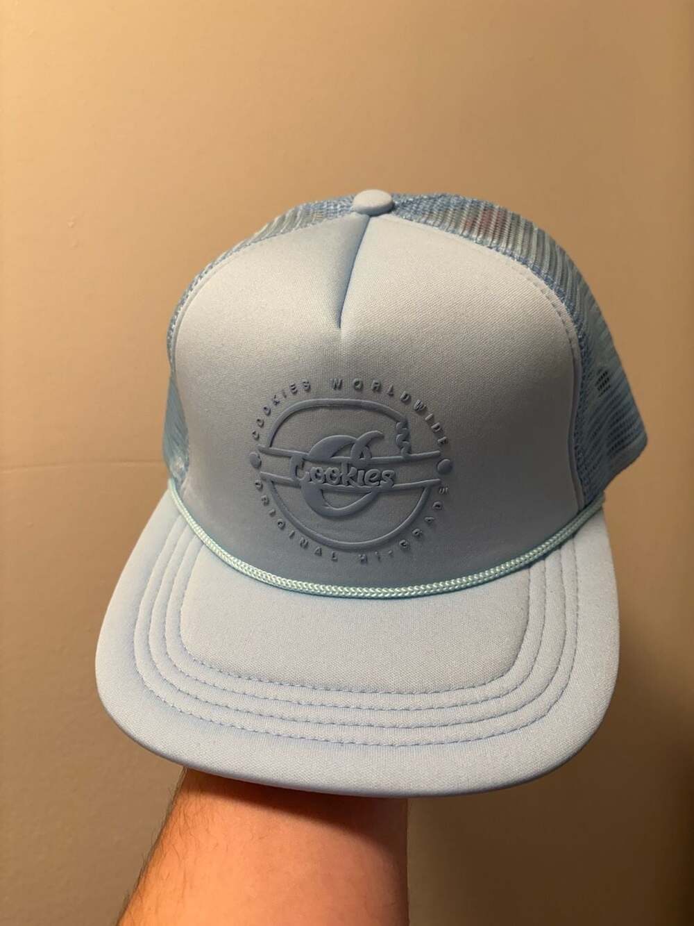 Cookies Worldwide Original Hi-Grade Light Blue Rope Trucker Hat